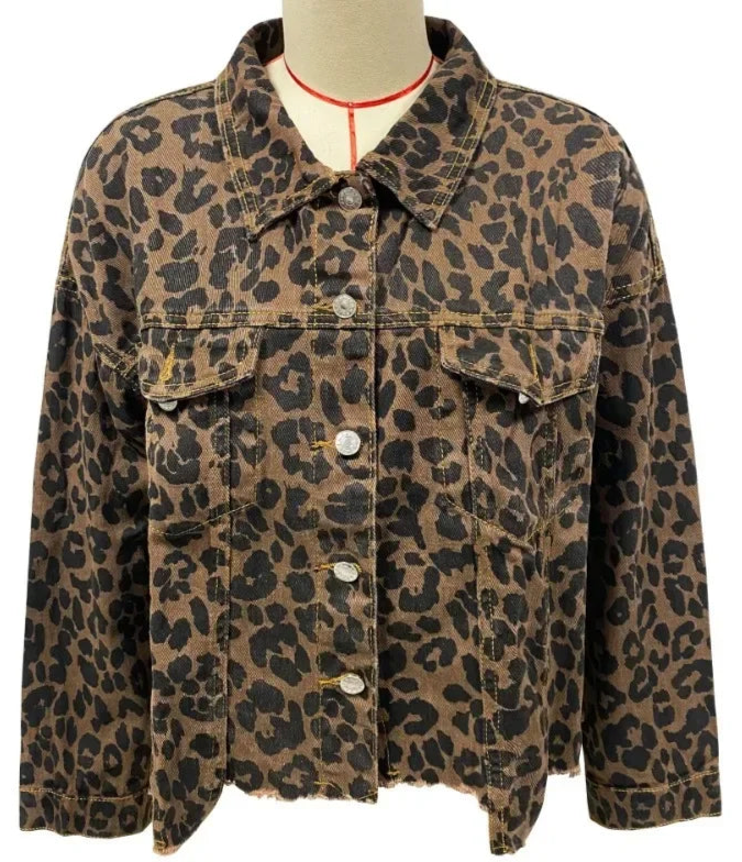 Leopard Print Denim Jacket