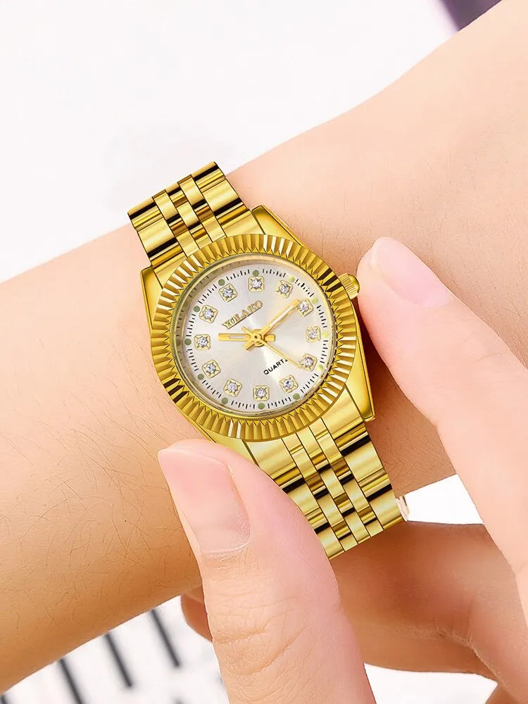 Luxury Gold Steel Women's Quartz Watch