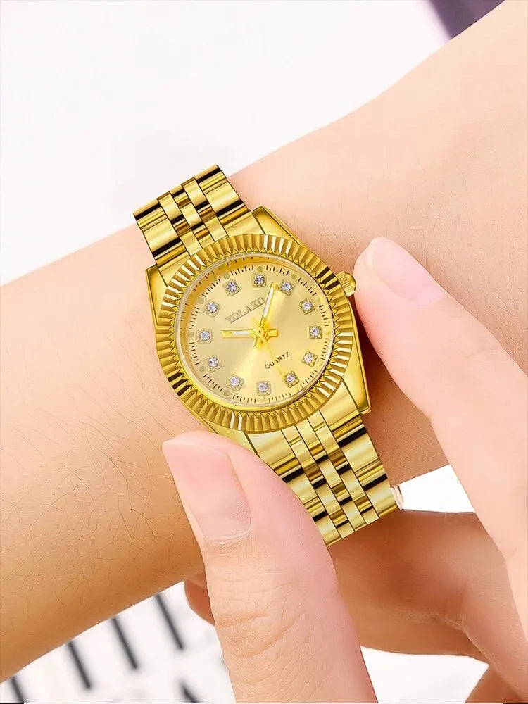 Luxury Gold Steel Women's Quartz Watch